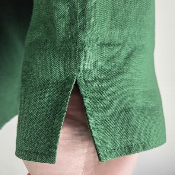 Talbots 100% Irish Linen Open Front Blazer Jacket Women Large Green Light - Picture 6 of 12